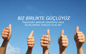 Okey işareti yapan 3 el var ve arkaplanda biz birlikte güçlüyüz yazıyor